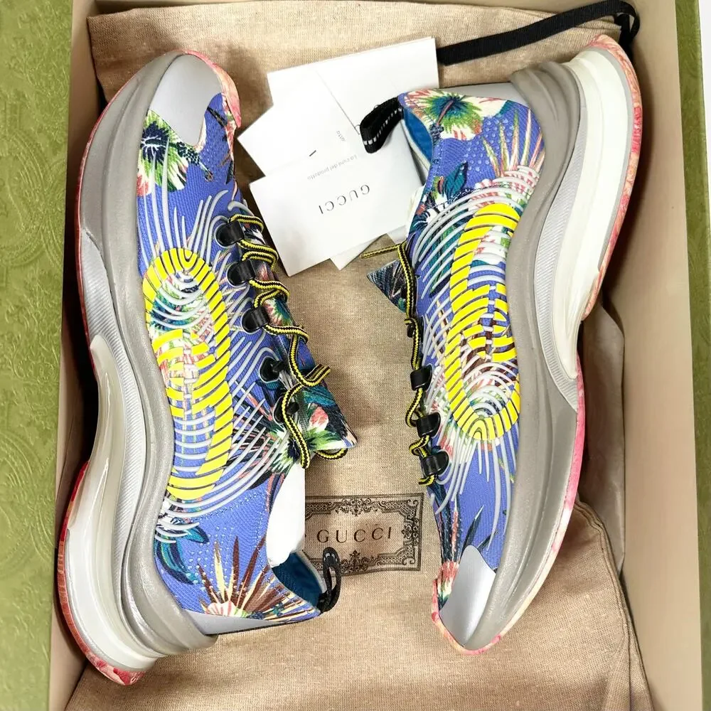 Gucci Technical Knit Floral Run Sneaker - Men’s 10 - Picture 2 of 8